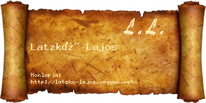 Latzkó Lajos névjegykártya