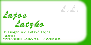 lajos latzko business card